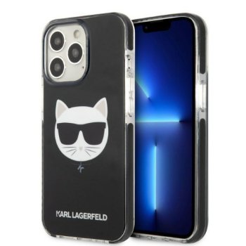 Karl Lagerfeld iPhone 13 vāciņš Choupette Head Melns