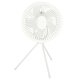 Bezvadu galda ventilators ar tālvadības pulti un LED gaismu, 18 cm, balts