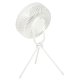 Bezvadu galda ventilators ar tālvadības pulti un LED gaismu, 18 cm, balts