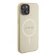 Apple iPhone 15 6.1\'\' Guess Saffiano MagSafe Case Cover (GUHMP15SPSAHMCB), Gold | Чехол Кейс Бампер...