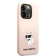 Karl Lagerfeld iPhone 14 Pro Case Silicone Ikonik Choupette Pink