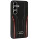 Audi Genuine Leather MagSafe vāciņš Samsung Galaxy S24, melns/sarkans