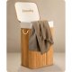 Massido Bamboo Laundry Basket with Lid 72 L