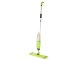 Flat mop with spray, rotating head, 3 microfiber pads, green