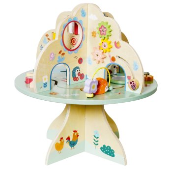 Детский деревянный развивающий столик-бизиборд Дерево