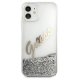 Guess iPhone 12 Pro Max vāciņš Glitter Vintage Script, sudraba