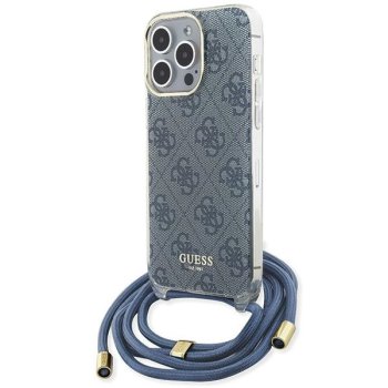 Guess Crossbody Cord 4G Print telefona vāciņš iPhone 15 Pro Max - zils | case for blue