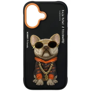 Nimmy iPhone 17 vāciņš Glasses Cool Dog, melns