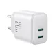 Сетевое зарядное устройство Joyroom JR-TCF12 2x USB-C 20W PD / QC 3.0, белое