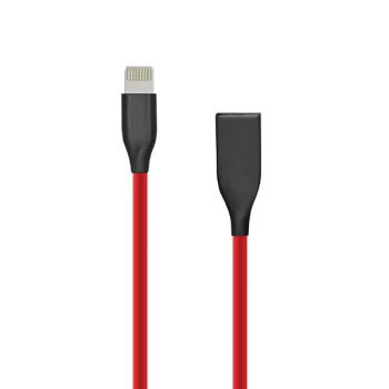 Силиконовый кабель Extra Digital USB–Lightning, 1м, красный
