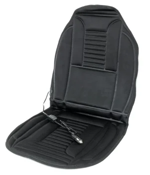 Apsildāms auto sēdekļu pārvalks 12V, melns