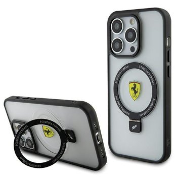 Ferrari iPhone 15 Pro vāciņš Ring Stand 2023 MagSafe, caurspīdīgs