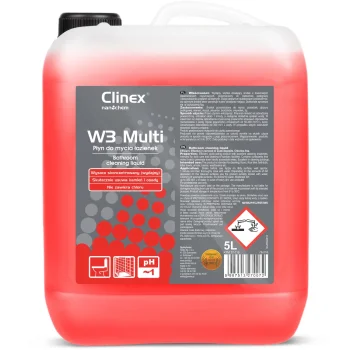 Lielisks šķidrums vannas istabu, sanitārtehnikas iekārtu, šuvju tīrīšanai CLINEX W3 Multi 5L | Excellent liquid...