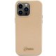 Guess iPhone 15 Pro vāciņš Glitter Glossy Script, zelta