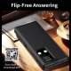 Samsung Galaxy Z Fold 4 (SM-F936) Leather Cover with View Window Card Slot Case, Black