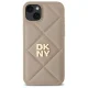 Чехол DKNY для iPhone 15 Plus Quilted Stack Logo, бежевый