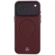 Чехол Mercedes Leather 3D MagSafe для iPhone 17 Pro Max, темно-синий