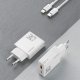 GaN Dudao A30EUL 30W USB-A / USB-C sienas lādētājs + USB-C – Lightning kabelis – balts