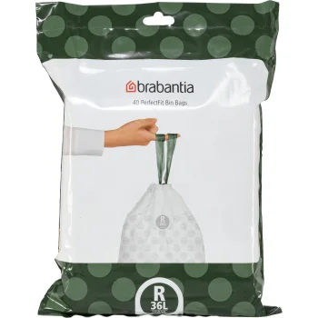 Brabantia PerfectFit Type R atkritumu maisi ar savelkamu auklu, 36 l, 30 gab., balti