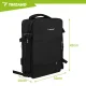 Ceļojumu mugursoma rokas bagāža 40x20x25cm Trizand USB, melna