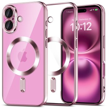 Tech-Protect MagFlex vāciņš Apple iPhone 16, Caurspīdīgs/Rozā