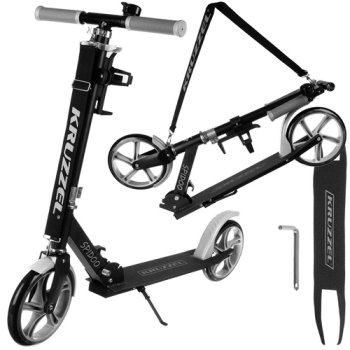 Kruzzel Spidoo Foldable Kids Scooter, 200mm Wheels, Grey/Black