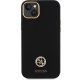 Чехол Guess Silicone Logo Strass 4G для iPhone 15 Plus / 14 Plus - Черный