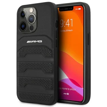 Mercedes iPhone 14 Pro Max Case AMG Debossed Lines, Black