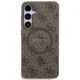 Guess Samsung Galaxy S24+ vāciņš 4G Collection Leather Metal Logo MagSafe, brūns