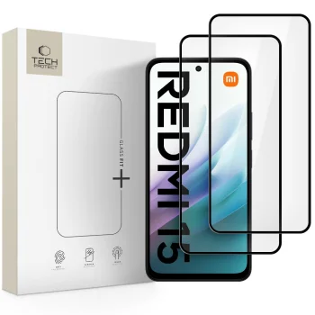 Защитное стекло Tech-Protect Glass Fit+ для Xiaomi Redmi 15 4G / 5G (2 шт.), черное