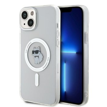 Karl Lagerfeld iPhone 15 Plus vāciņš IML Choupette MagSafe, caurspīdīgs
