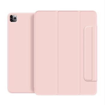 Apple iPad Pro 13'' (2024) (A2926 A2925) Nappa Texture Tri-Fold Book Case Cover, Pink | Planšetes Vāciņš Maciņš...