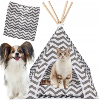 Mājdzīvnieku Kaķu Suņu Guļamvieta Gulta-Telts Māja | Pet Teepee Tent Bed
