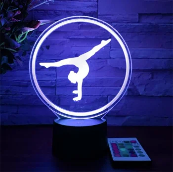 3D LED nakts lampa "Vingrotājs" ar tālvadības pulti