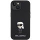 Karl Lagerfeld Silicone Ikonik Metal Pin Case for iPhone 15 Plus / 14 Plus, Black