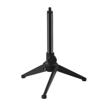 Kompakts galda statīvs ar 1/4" vītni, 16–21.4 cm, melns