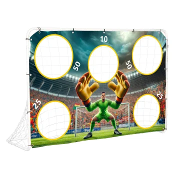Movepro Treniņu futbola vārti ar mērķa paklāju 180x122 cm Balti