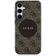 Чехол Guess 4G Round Patch Classic Logo MagSafe для Samsung Galaxy S25 Plus коричневый