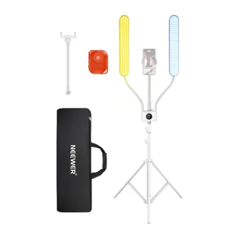 NEEWER BH40B LED apgaismojuma komplekts ar diviem lokaniem gaismekļiem, balts