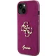 Guess Glitter Script Big 4G vāciņš iPhone 15, violetā krāsā