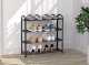 Metal Shoe Rack 4-Tier Organizer for 12 Pairs by ModernHome, black