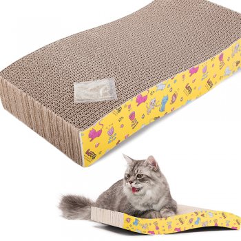 Horizontāls kartona kaķu nagu asināmais, skrāpis ar kaķumētru / Gulta, sols kaķiem | Cat Horizontal Cardboard...