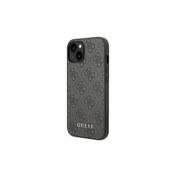 Apple iPhone 14 6.1'' Guess 4G Metal Gold Logo Case Cover, Grey