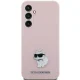 Чехол Karl Lagerfeld для Samsung Galaxy S23 FE Silicone Choupette Metal Pin, розовый