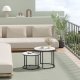 Leobert Round Coffee Table Set (2 pcs), Marble Pattern / Black Legs