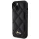 Guess iPhone 15 vāciņš Quilted Metal Logo, melns