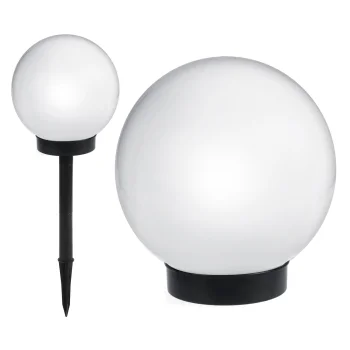 GreenBlue GB123 Solar Garden Lamp, Ball Shape, 20x20x53 cm, Cold White LED