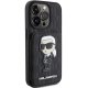 Karl Lagerfeld iPhone 15 Pro vāciņš Saffiano Monogram Ikonik Patch, melns