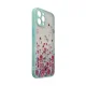 Чехол для iPhone 12 Pro Max Design Case с цветочным узором, светло-голубой