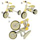 Bērnu Trīsritenis Ratiņi Tricikls TRIKE FIX V4, Pelēks-Dzeltens | Kids Baby Trolley Bike Tricycle Stroller Buggy